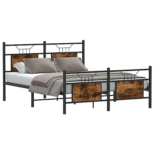 vidaXL Bettgestell Ohne Matratze Räuchereiche 137x190 cm Holzwerkstoff 4106 günstig online kaufen