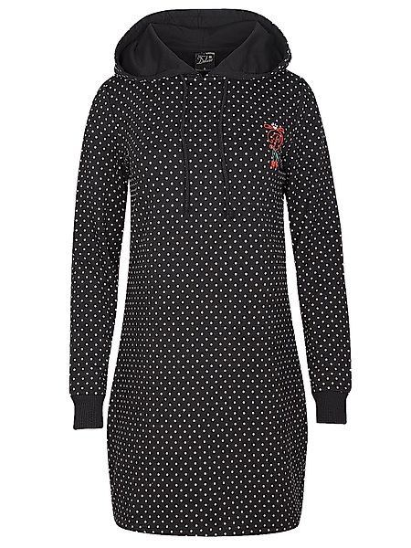 Pussy Deluxe Cherries Dots Damen Sweatkleid schwarz allover günstig online kaufen