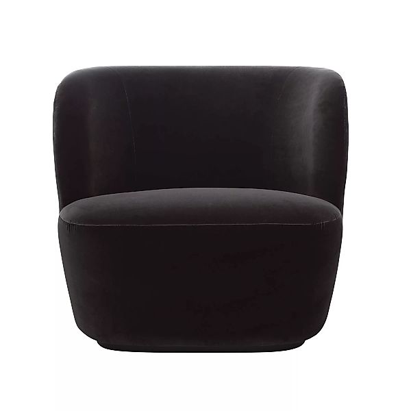 Gubi - Stay Lounge Chair Samt - dunkelgrau/GUBI Velluto di Cotone 130/BxHxT günstig online kaufen