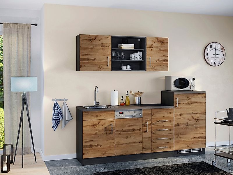 KOCHSTATION Küche "KS-Mali" Breite 210 cm, mit E-Geräten günstig online kaufen