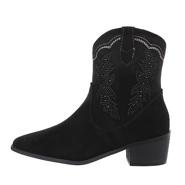 Ital-Design Damen Cowboyboots Western Westernstiefelette Blockabsatz günstig online kaufen