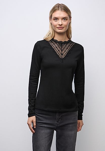 STREET ONE Langarmshirt mit Spitzeneinsatz günstig online kaufen