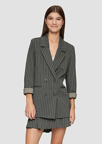 QS Jackenblazer Indoor-Blazer Oversized-Blazer mit Nadelstreifen günstig online kaufen