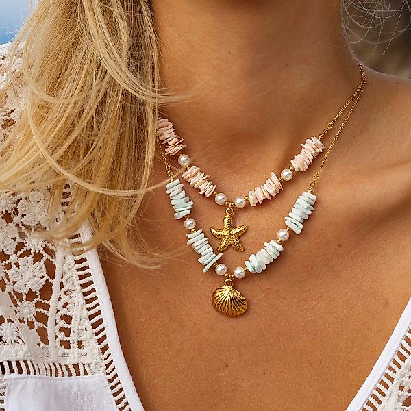 KARMA Kette mit Anhänger Halskette Muscheln günstig online kaufen
