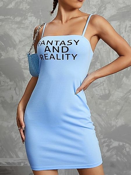 YOINS Spaghetti Letter Backless Design Ärmelloser Mini Kleid günstig online kaufen