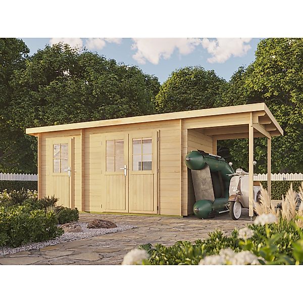 Fjordholz Pultdach Gartenhaus Modell Ezra 2I Grau Imprägniert günstig online kaufen