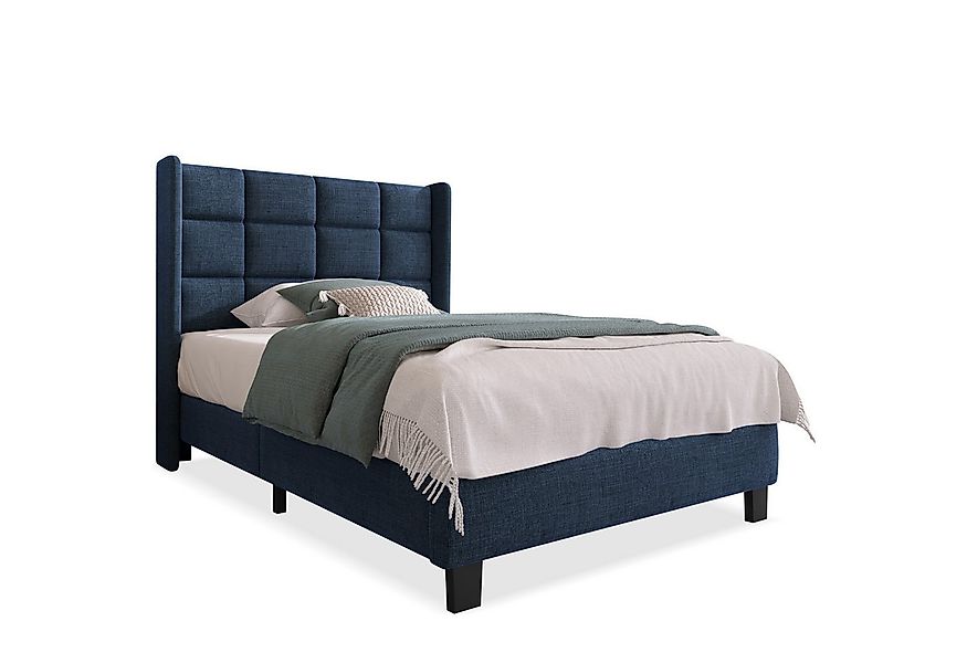 Flieks Polsterbett (1-tlg), Einzelbett Holzbett Leinen 90x200cm ohne Matrat günstig online kaufen