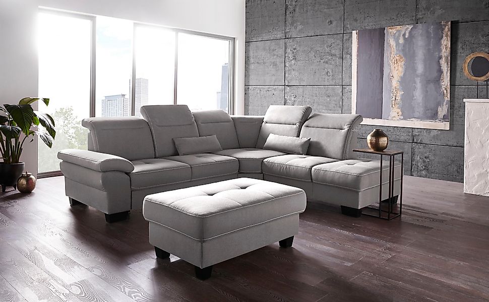 Places of Style Ecksofa "Cornwall L-Form", incl. Sitztiefenverstellung, mit günstig online kaufen