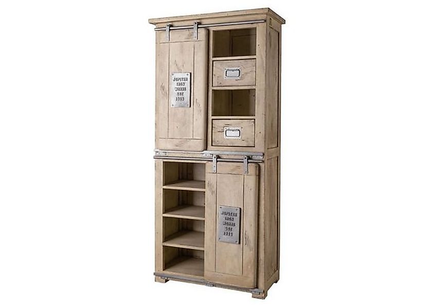 Massivmoebel24 Dreh-/Schwebetürenschrank (Schrank Mango 80x45x175 whitewash günstig online kaufen