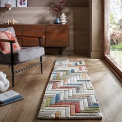 FLAIR RUGS Wollteppich "Russo" rechteckig 10 mm Höhe Geometrischer moderner günstig online kaufen
