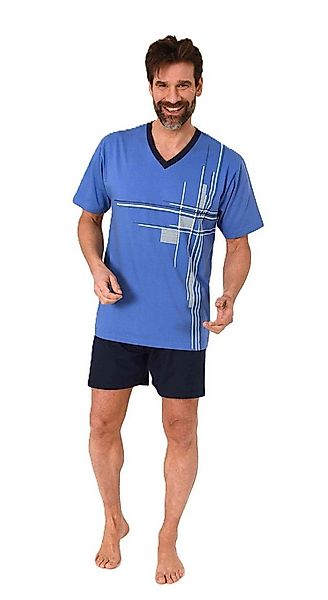 Normann Pyjama Normann Herren Schlafanzug kurzarm Shorty mit stilvollen Fro günstig online kaufen