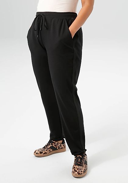 Aniston PLUS Sweathose mit tonigen Glitzerstreifen günstig online kaufen