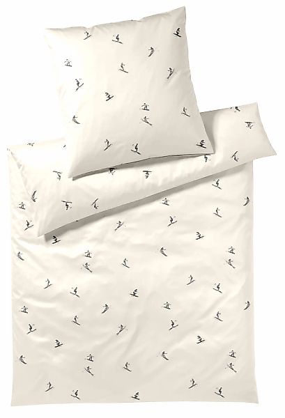 Elegante Bettwäsche "Mono Ski" 2 Stk. tlg. angenehmes Hautgefühl günstig online kaufen
