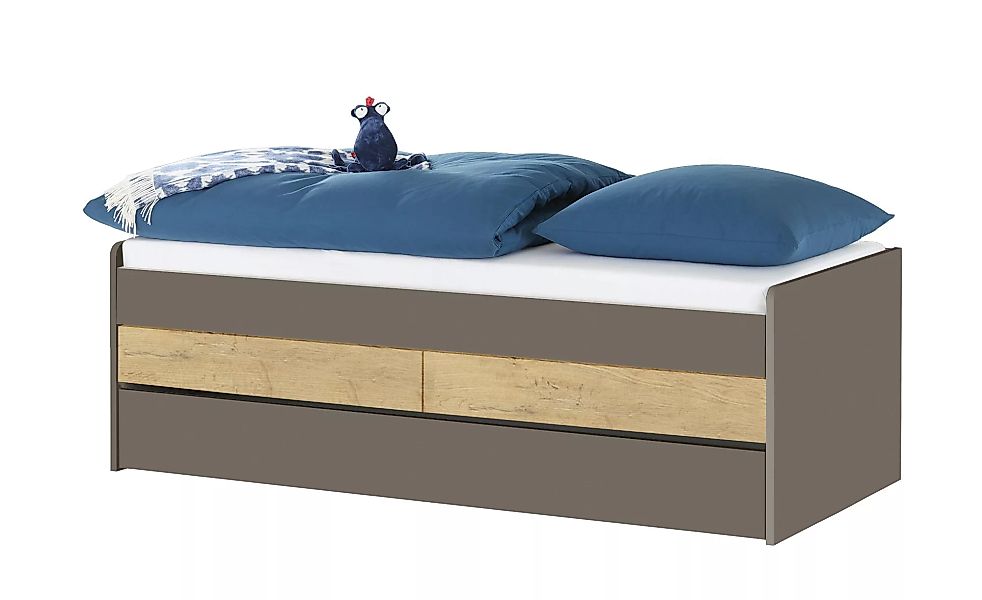 Duobett mit Stauraum  Grow Up - braun - 127 cm - 66 cm - Betten > Bettgeste günstig online kaufen