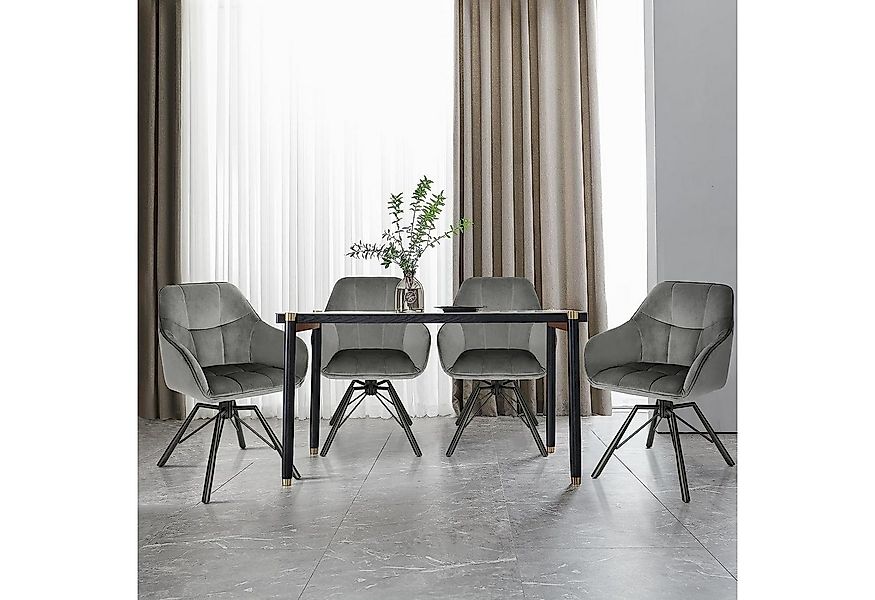 Woltu Polsterstuhl (2 St), drehbar Esszimmerstuhl mit Armlehnen Rückenlehne günstig online kaufen