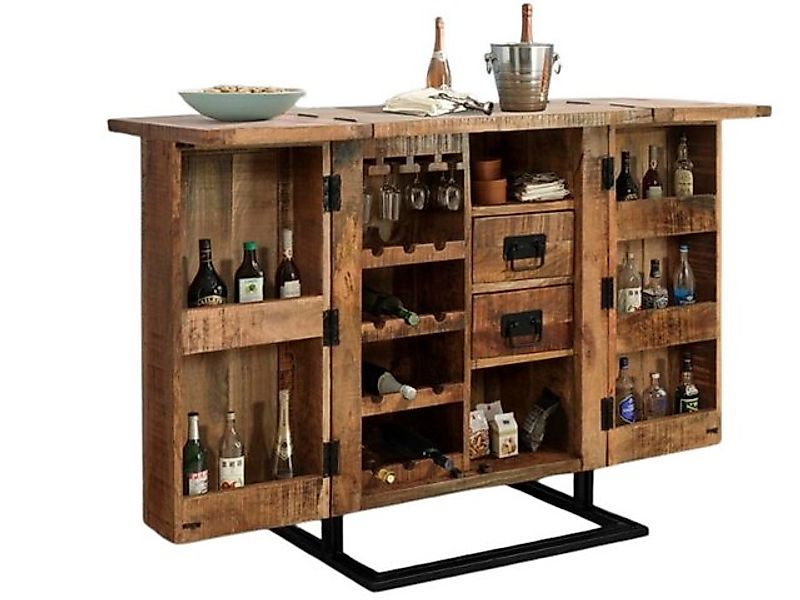 WOLF MÖBEL Barschrank IRON Bar mit Eisen aufklappbar 2 Türen (80x48x99) günstig online kaufen