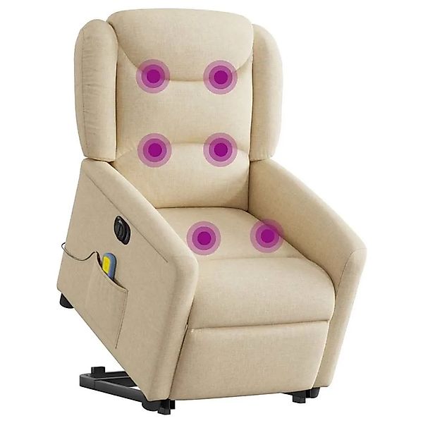vidaXL Elektrischer Massagesessel mit Aufstehhilfe Creme Stoff 3303232 günstig online kaufen