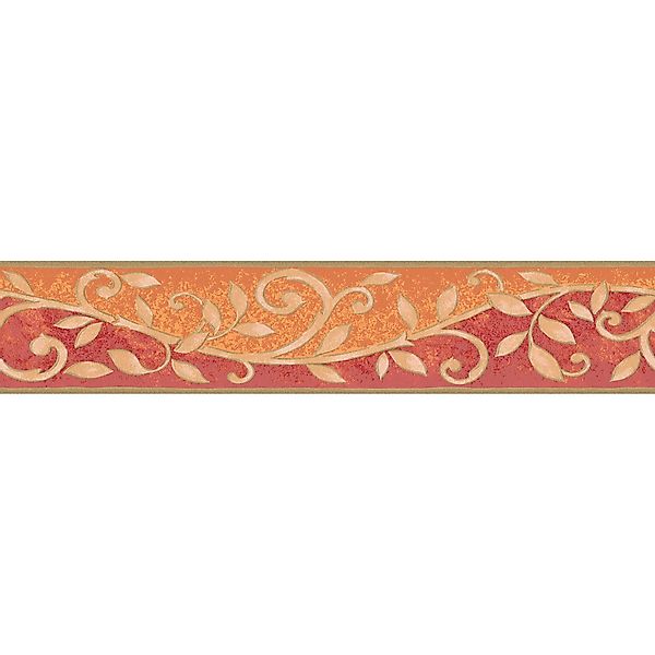 Bricoflor Mediterrane Tapeten Bordüre in Orange und Rot Florale Bordüre mit günstig online kaufen