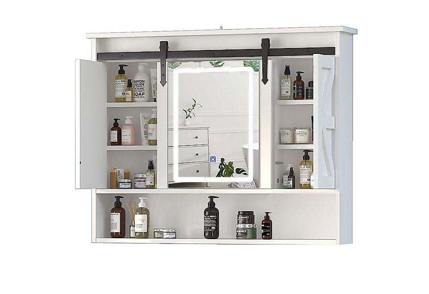 radelldar Spiegelschrank bad mit Beleuchtung Medizinschrank mit Schiebetüre günstig online kaufen