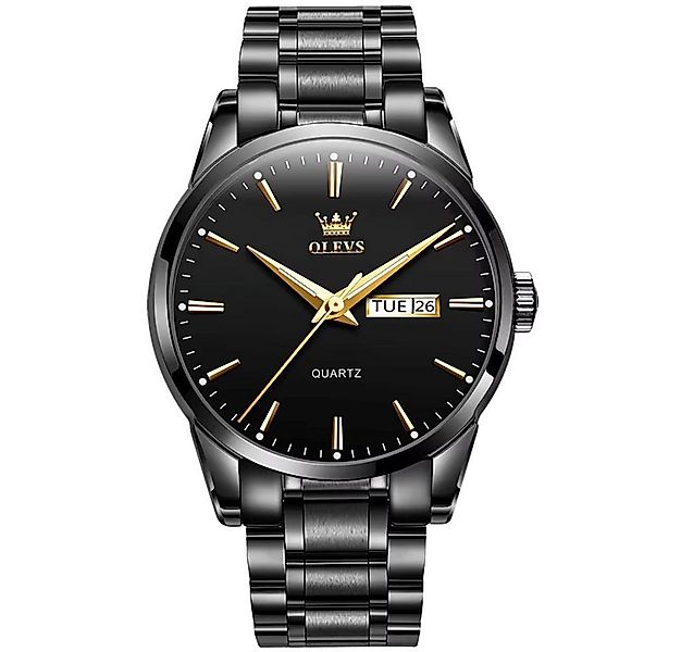 OLEVS Quarzuhr Herrenuhr Olevs – elegantes schwarzes Zifferblatt Quartz-Uhr günstig online kaufen