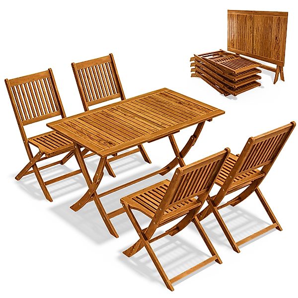 Casaria Garten-Essgruppe Sydney, (5-tlg), Wetterfest Klappbar günstig online kaufen