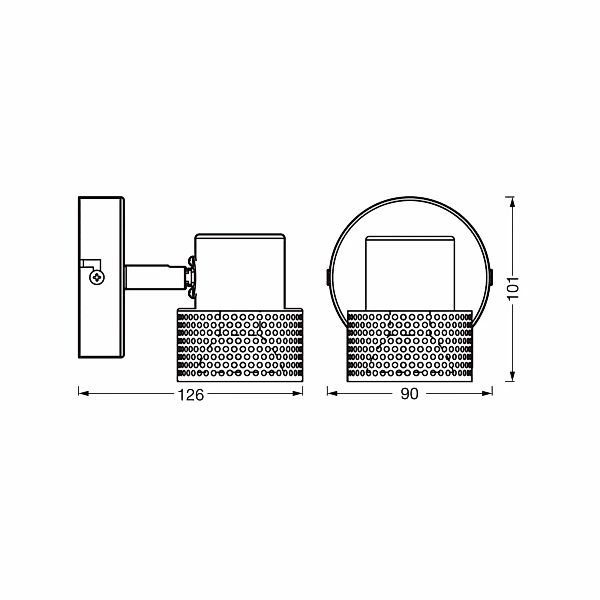 OSRAM Wandstrahler CORK, schwarz, 1 Spot, GU10-LED 927 dim günstig online kaufen