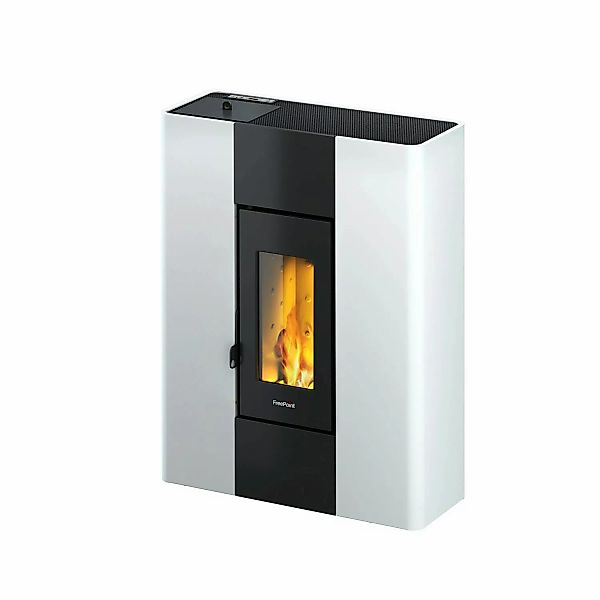 Freepoint Pelletofen Roxy Stahl Weiß 2,7-7 kW EEK: A+ günstig online kaufen