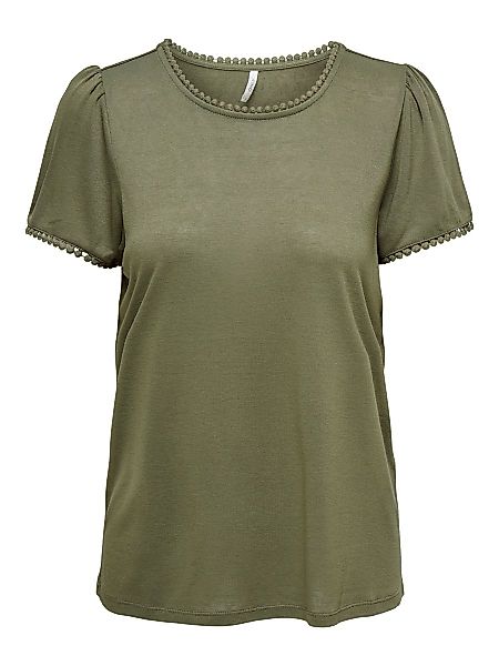 ONLY Detailreiches T-shirt Damen Grün günstig online kaufen