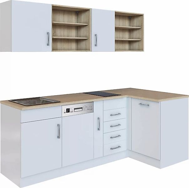 KOCHSTATION Küche »KS-Mali«, Stellbreite 210/110 cm, mit E-Geräten günstig online kaufen