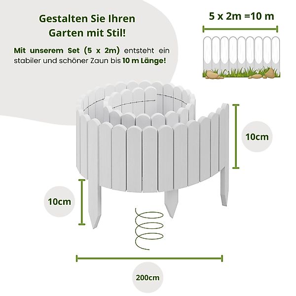 Floranica Palisade Beeteinfassung Beetumrandung Flexibler Holzzaun günstig online kaufen