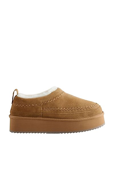 Next Forever Comfort® Leder-Schlupfschuhe, Borgfutter Slipper günstig online kaufen