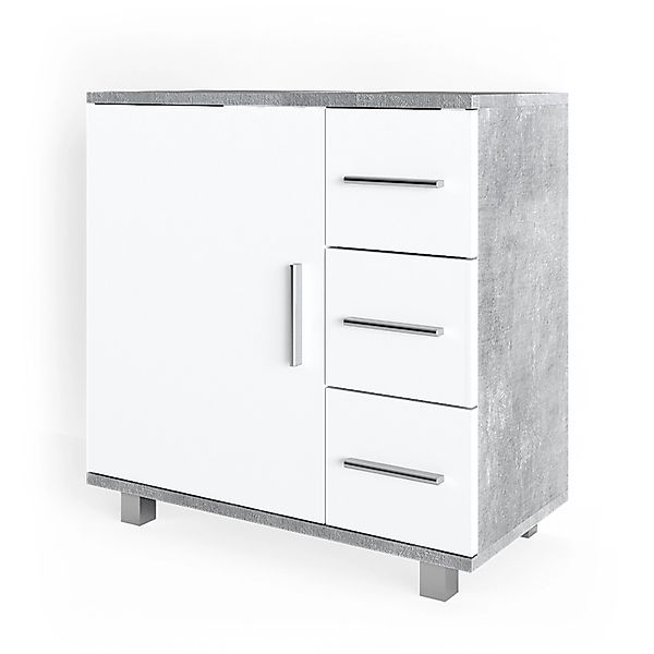 Vicco Waschbeckenunterschrank Ilias, Beton/Weiß, 60 x günstig online kaufen