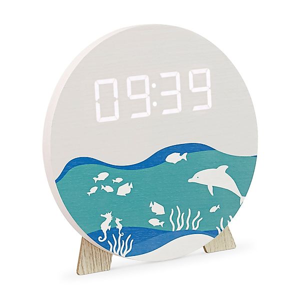 Navaris Wanduhr Design Digitaluhr aus Holz günstig online kaufen