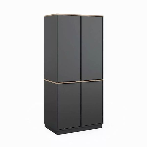 Vicco Kleiderschrank Betti, Anthrazit/Eiche, 82 x 179 cm mit 4 Türen günstig online kaufen