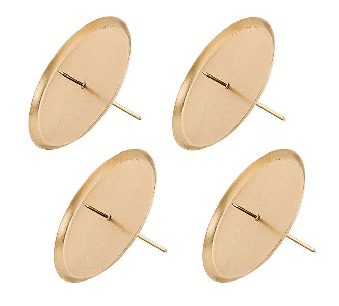 Spetebo Kerzenhalter 4er Set Kerzenpick mit Dorn - 10 cm - gold (Set, 4 St. günstig online kaufen