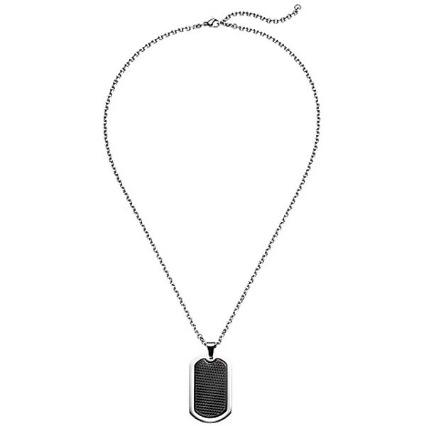 SIGO Collier Kette mit Anhänger Edelstahl schwarz beschichtet 55 cm Halsket günstig online kaufen