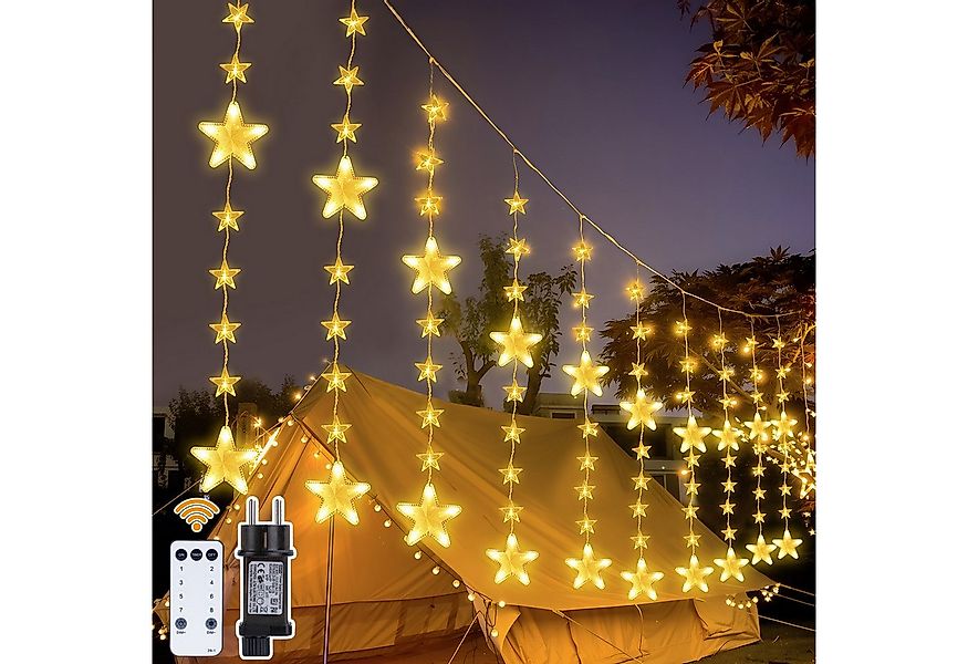 XERSEK LED-Lichtervorhang LED Lichterkette Stern 2m 144 LEDs Lichternetz, L günstig online kaufen