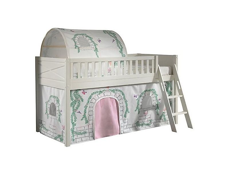 58 aufm Kessel Kinderbett Kinderbett Karyl 208x114x135 Massivholz Weiß Text günstig online kaufen