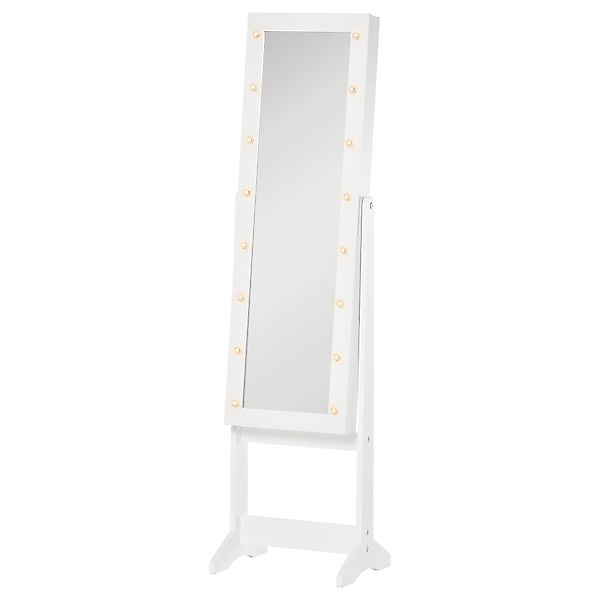 HOMCOM LED Schmuckschrank mit Spiegel Spiegelschrank Standspiegel Schmuckre günstig online kaufen