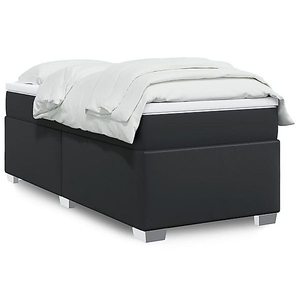 vidaXL Boxspringbett, Boxspringbett mit Matratze Schwarz 90x190 cm Kunstled günstig online kaufen