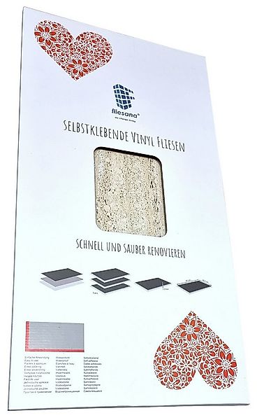 Fliesana Fliesenaufkleber 3 Stk. SANDSTEIN - Wasserdichte Klebefliesen, Fli günstig online kaufen