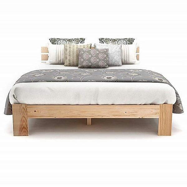 Yorbay Massivholzbett Holzbett Doppelbett 200 x 140 cm Massiv Doppelbett, a günstig online kaufen