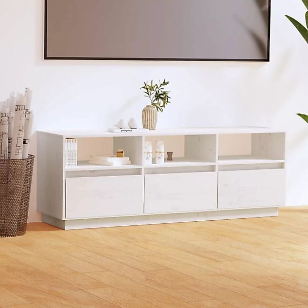 Vidaxl Tv-schrank Weiß 140x37x50 Cm Massivholz Kiefer günstig online kaufen