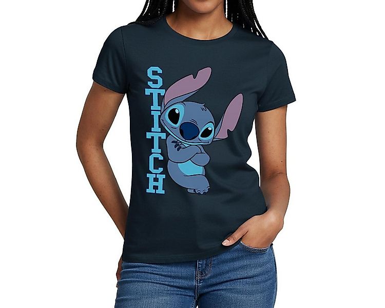 Spreadshirt T-Shirt Lilo & Stitch, Stitch Mit Schriftzug Frauen T-Shirt (1- günstig online kaufen