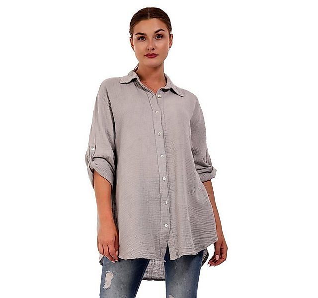 YC Fashion & Style Hemdbluse Bluse Oversized Long bluse Herrlich weicher Mu günstig online kaufen