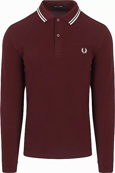 Fred Perry Langarm-Poloshirt Bordeaux 597 - Größe M günstig online kaufen