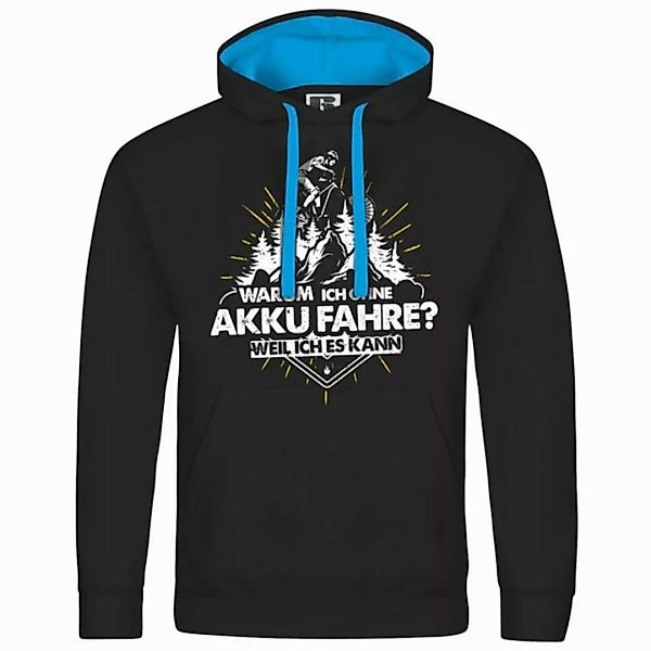 deinshirt Kapuzenpullover Herren Kapuzenpullover Warum ich ohne Akku fahre günstig online kaufen