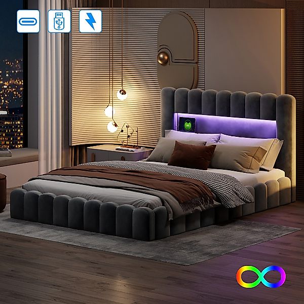 Furnishings Home Polsterbett Stauraumbett Doppelbett Jugendbett günstig online kaufen