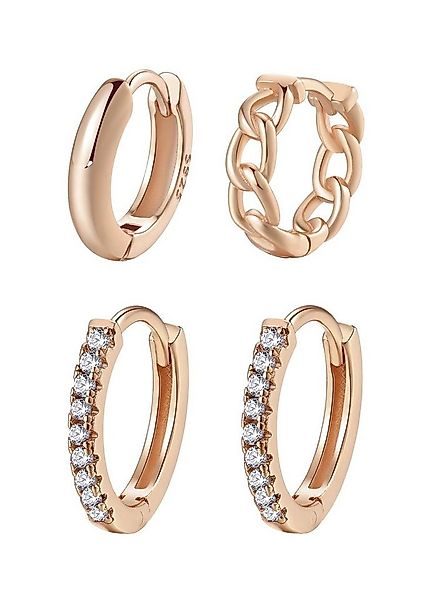 Hey Happiness Creolen-Set Layer Glieder geflochten, Basic Ohrringe rund Kri günstig online kaufen
