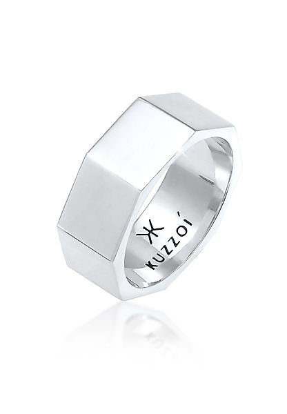 Kuzzoi Silberring Herren Bandring Achteck Breit günstig online kaufen